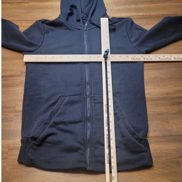 Adidas Women’s Essentials Linear Hoodie XS Black Full Zip French Terry GUC - Picture 5 of 7